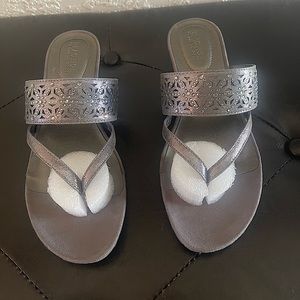 New Pewter Grey Metallic Sandals size 8M
